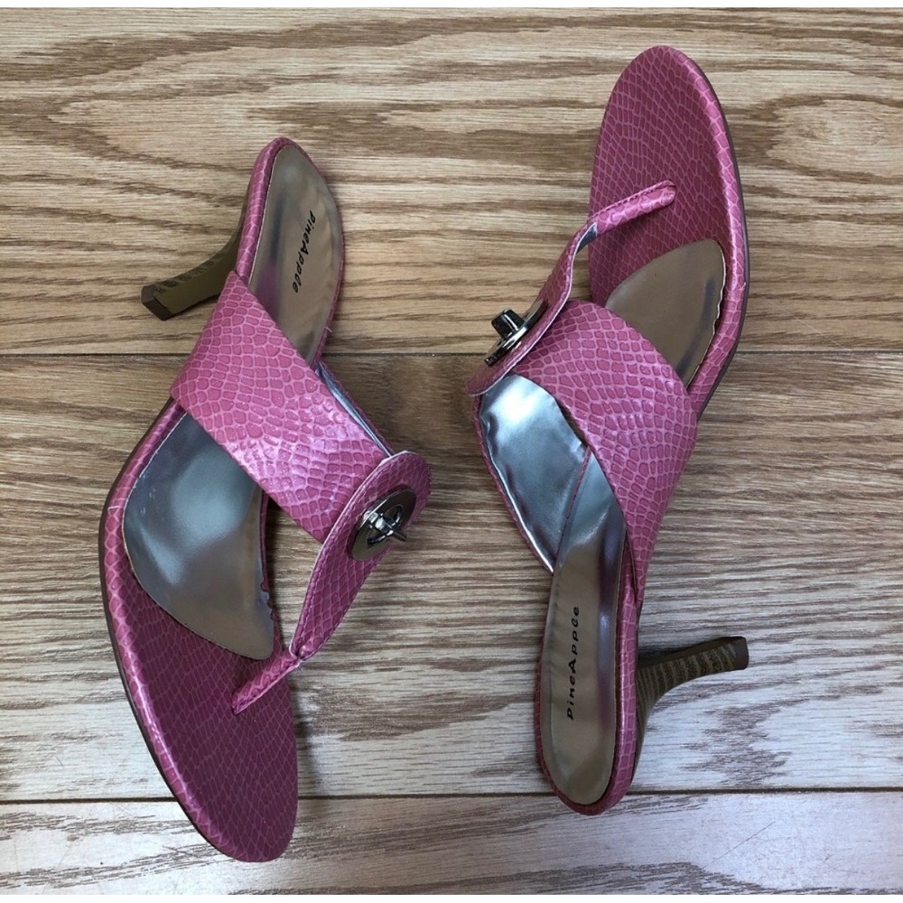 PINEAPPLE Sparkle Pink Snake Skin Sandal with Silver Sole – Size 8 - Picture 3 of 7
